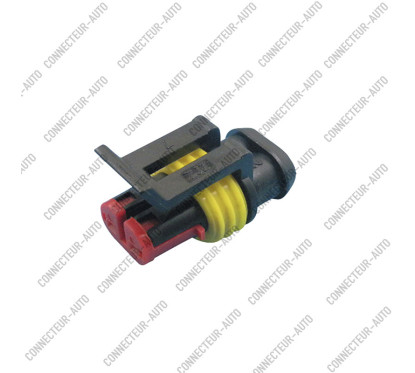 CONNECTEUR TYPE 282080-1 FEMELLE ETANCHE 2 VOIES AVEC ISOLANTS ET COS