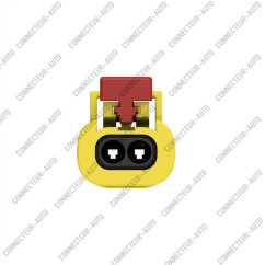 CONNECTEUR FEMELLE 2 VOIES JAUNE SÉCURITÉ ROUGE