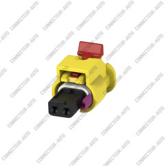 CONNECTEUR FEMELLE 2 VOIES JAUNE SÉCURITÉ ROUGE