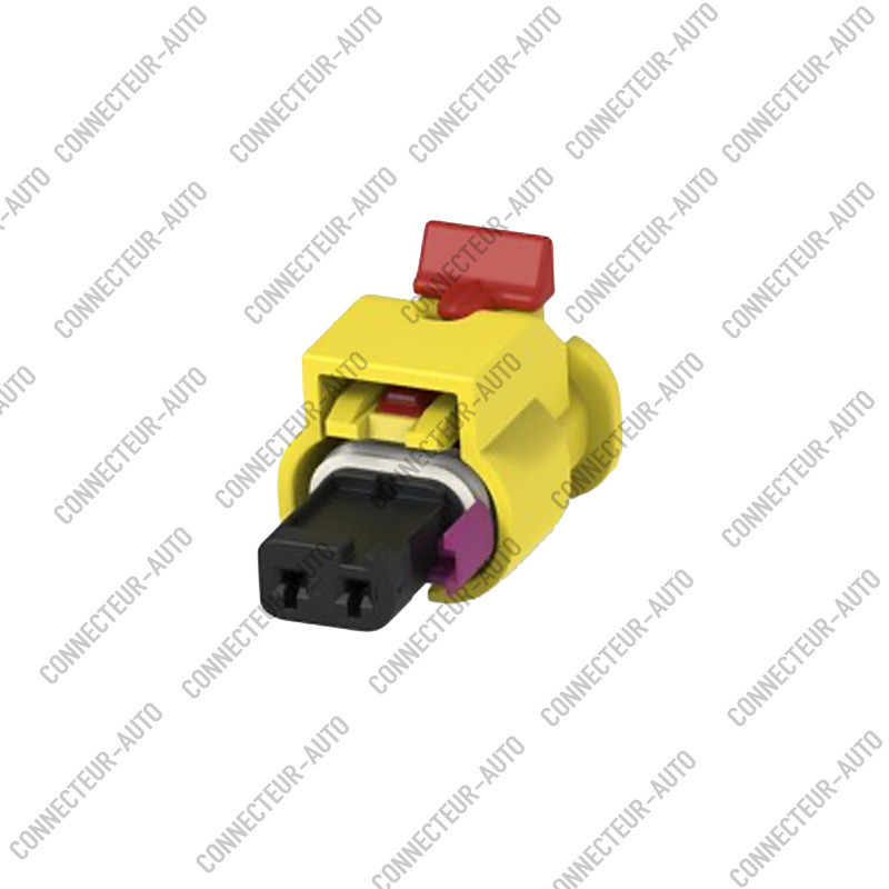 CONNECTEUR FEMELLE 2 VOIES JAUNE SÉCURITÉ ROUGE