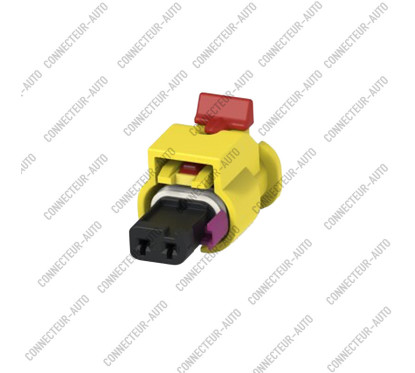 CONNECTEUR FEMELLE 2 VOIES JAUNE SÉCURITÉ ROUGE