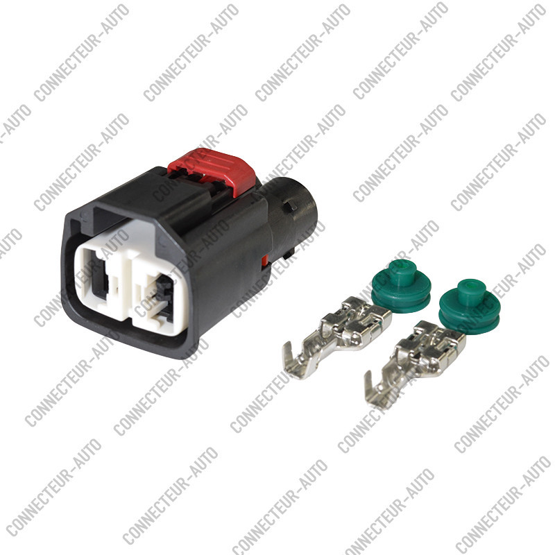 CONNECTEUR 2 VOIES FEMELLE ETANCHE PUISSANCE NOIR INT.BLANC SEC.ROUGE