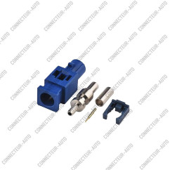 CONNECTEUR FAKRA FEMELLE BLEU - C - RG174 / RG316