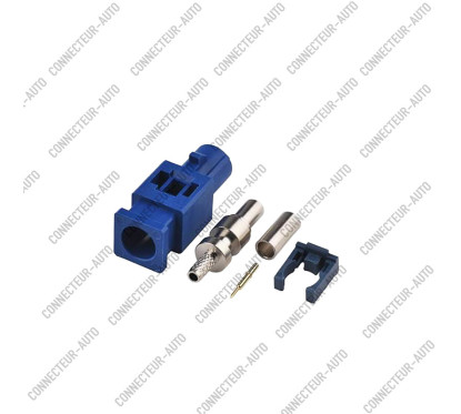 CONNECTEUR FAKRA FEMELLE BLEU - C - RG174 / RG316