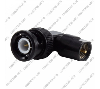 CONNECTEUR NOIR BNC MALE 90° VERS FME MALE
