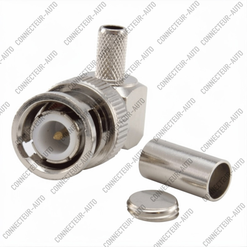 CONNECTEUR BNC MALE 90° - RG58 - A SERTIR