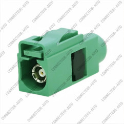 CONNECTEUR FAKRA FEMELLE VERT - E - RG-174 / RG-316 - A SERTIR