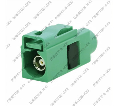 CONNECTEUR FAKRA FEMELLE VERT - E - RG-174 / RG-316 - A SERTIR