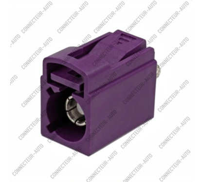 CONNECTEUR D'ANTENNE FAKRA FEMELLE 90° BORDEAUX - D - RG174 / RG316