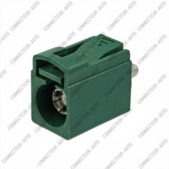 CONNECTEUR D'ANTENNE FAKRA FEMELLE 90° VERT - E - RG174 / RG316