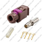 CONNECTEUR FAKRA FEMELLE HSD QUADRIAXIAL A SERTIR MARRON