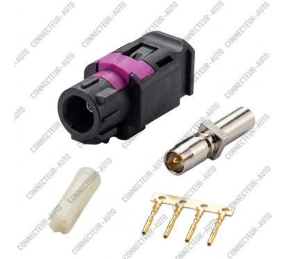 CONNECTEUR FAKRA FEMELLE HSD QUADRIAXIAL A SERTIR NOIR