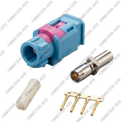 CONNECTEUR FAKRA FEMELLE HSD QUADRIAXIAL A SERTIR BLEU