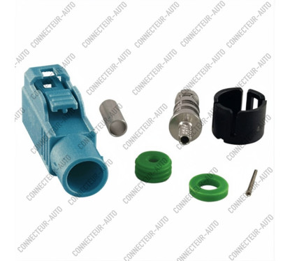 CONNECTEUR FAKRA FEMELLE WATERPROOF VERT D'EAU - Z - RG-174 / RG-316 - A SERTIR