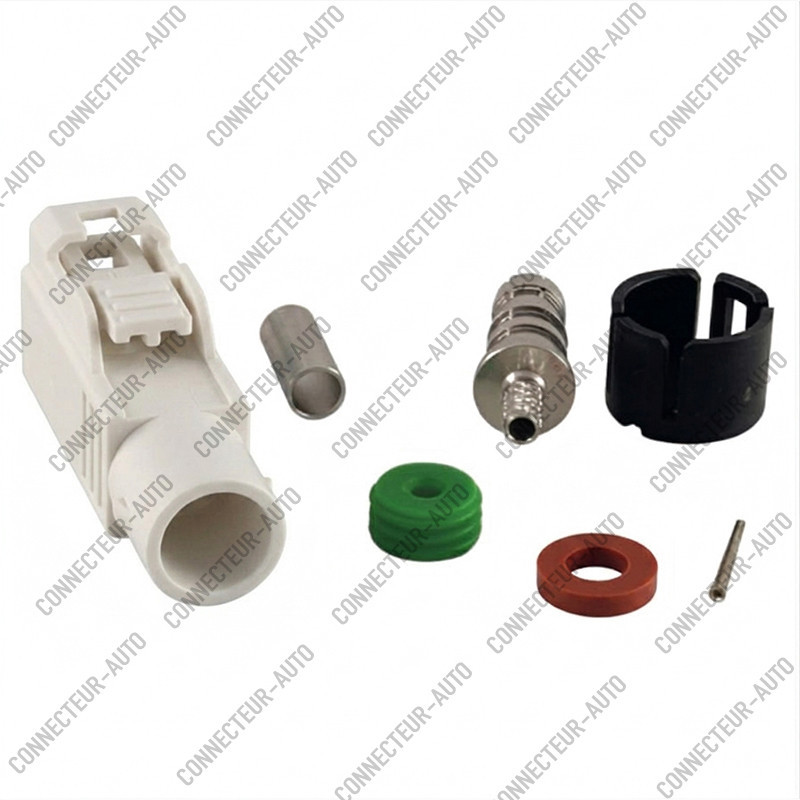 CONNECTEUR FAKRA FEMELLE WATERPROOF CREME - B - RG-174 / RG-316 - A SERTIR