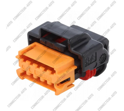 CONNECTEUR AUTOMOBILE, BOÎTIER NOIR, TYPE CONTACT SERTI 10P FEMELLE, 2 RANGÉES PHARE AV RENAULT