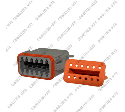 CONNECTEUR FEMELLE ÉTANCHE À 12 VOIES / 12 BROCHES (TYPE DEUTSCH DT)