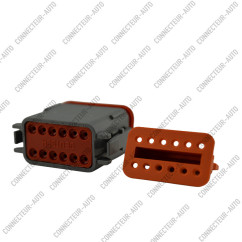 CONNECTEUR FEMELLE ÉTANCHE À 12 VOIES / 12 BROCHES (TYPE DEUTSCH DT)