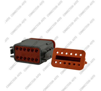 CONNECTEUR FEMELLE ÉTANCHE À 12 VOIES / 12 BROCHES (TYPE DEUTSCH DT)