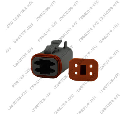 CONNECTEUR FEMELLE ÉTANCHE À 4 VOIES / 4 BROCHES (TYPE DEUTSCH DT)