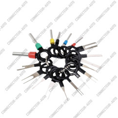 KIT DE 18 CLÉS POUR EXTRACTION DE CONTACTS COSSES SUR CONNECTEUR