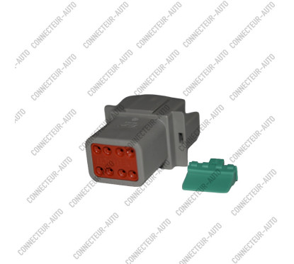 CONNECTEUR AUTOMOBILE GRIS AVEC VERROUILLAGE SECONDAIRE VERT