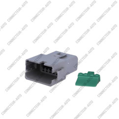 CONNECTEUR AUTOMOBILE GRIS AVEC VERROUILLAGE SECONDAIRE VERT