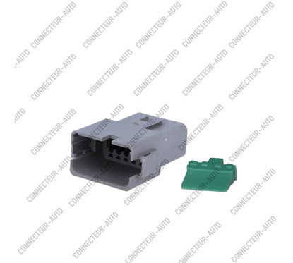 CONNECTEUR AUTOMOBILE GRIS AVEC VERROUILLAGE SECONDAIRE VERT