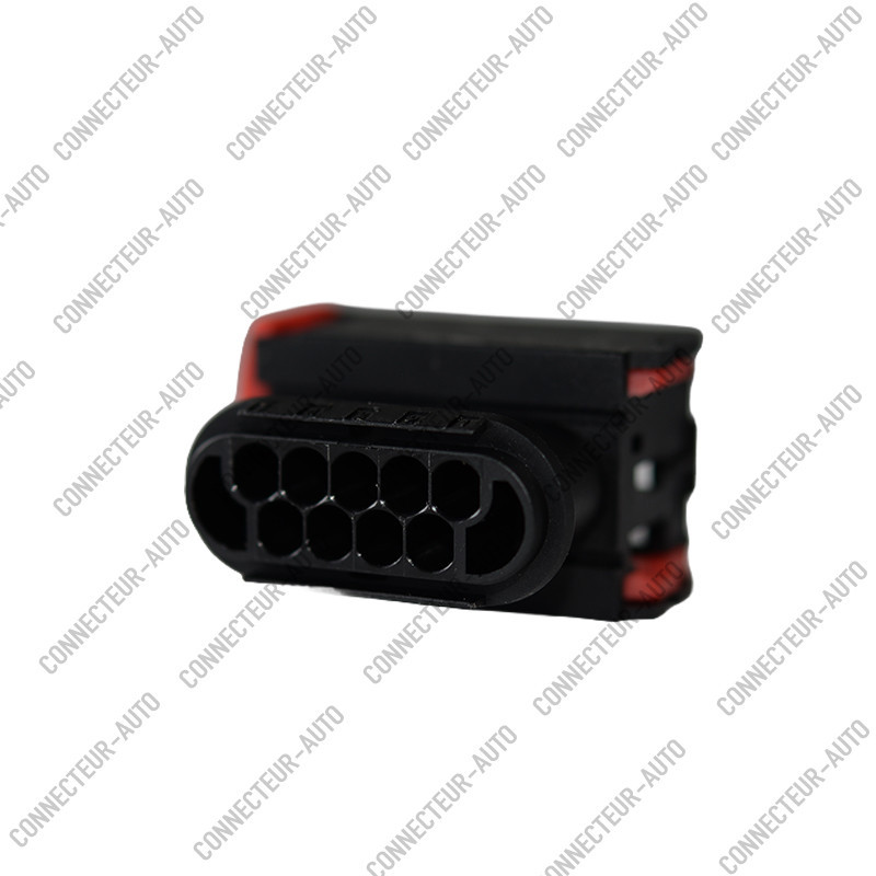 CONNECTEUR AUTOMOBILE 9 BROCHES – PRISE FEMELLE 9 VOIES AVEC VERROUILLAGE SECONDAIRE ROUGE