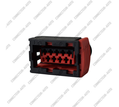 CONNECTEUR AUTOMOBILE 9 BROCHES – PRISE FEMELLE 9 VOIES AVEC VERROUILLAGE SECONDAIRE ROUGE