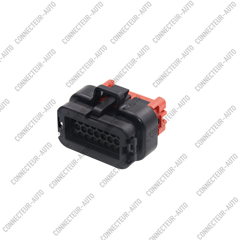 CONNECTEUR AUTOMOBILE ÉTANCHE 23 VOIES – BOÎTIER 23 CONTACTS AVEC JOINT ROUGE