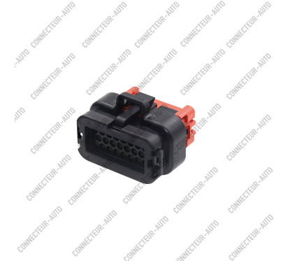 CONNECTEUR AUTOMOBILE ÉTANCHE 23 VOIES – BOÎTIER 23 CONTACTS AVEC JOINT ROUGE