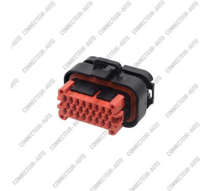 CONNECTEUR AUTOMOBILE ÉTANCHE 23 VOIES – BOÎTIER 23 CONTACTS AVEC JOINT ROUGE