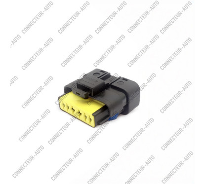 CONNECTEUR AUTOMOBILE ÉTANCHE 6 VOIES – BOÎTIER 6 CONTACTS AVEC JOINT BLEU