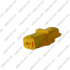 CONNECTEUR AUTOMOBILE 2 VOIES – BOÎTIER 2 CONTACTS JAUNE