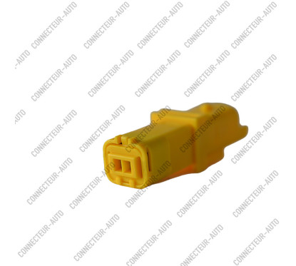 CONNECTEUR AUTOMOBILE 2 VOIES – BOÎTIER 2 CONTACTS JAUNE