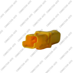 CONNECTEUR AUTOMOBILE 2 VOIES – BOÎTIER 2 CONTACTS JAUNE