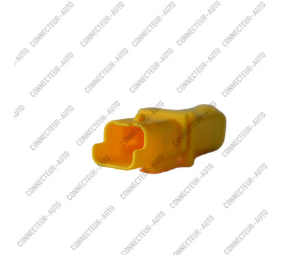CONNECTEUR AUTOMOBILE 2 VOIES – BOÎTIER 2 CONTACTS JAUNE
