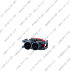CONNECTEUR AUTOMOBILE ÉTANCHE 2 VOIES / 2 BROCHES — PRISE FEMELLE AVEC JOINT D'ÉTANCHÉITÉ