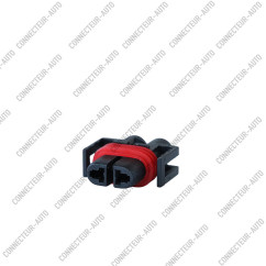 CONNECTEUR AUTOMOBILE ÉTANCHE 2 VOIES / 2 BROCHES — PRISE FEMELLE AVEC JOINT D'ÉTANCHÉITÉ