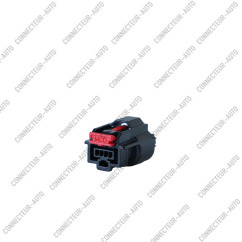 CONNECTEUR AUTOMOBILE ÉTANCHE 4 VOIES / 4 BROCHES — PRISE FEMELLE AVEC VERROU ROUGE
