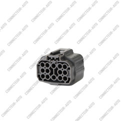CONNECTEUR AUTOMOBILE ÉTANCHE 14 VOIES  — PRISE GRISE AVEC JOINT ROUGE