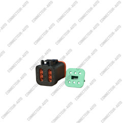 CONNECTEUR AUTOMOBILE 6 VOIES NOIR SÉRIE DT