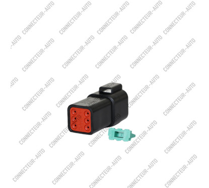 CONNECTEUR 6 VOIES NOIR FEMELLE TYPE DEUTCH