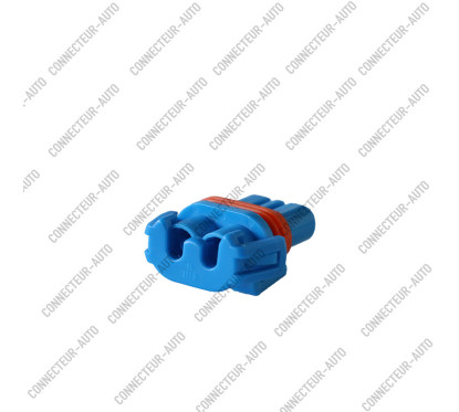 CONNECTEUR 2 VOIES BLEU CLAIR AVEC JOINT ORANGE