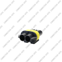 CONNECTEUR 2 VOIES NOIR AVEC JOINT JAUNE