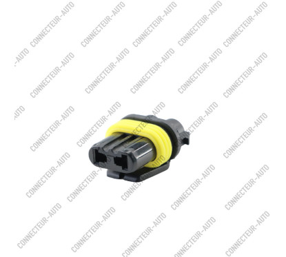 CONNECTEUR 2 VOIES NOIR AVEC JOINT JAUNE
