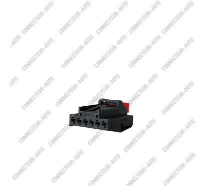 CONNECTEUR 6 VOIES AVEC VEROU ROUGE
