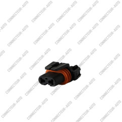CONNECTEUR 2 VOIES NOIR AVEC JOINT ORANGE