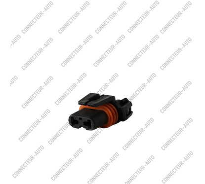CONNECTEUR 2 VOIES NOIR AVEC JOINT ORANGE